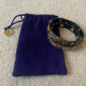 Tory Burch Double Wrap Logo Stud Bracelet